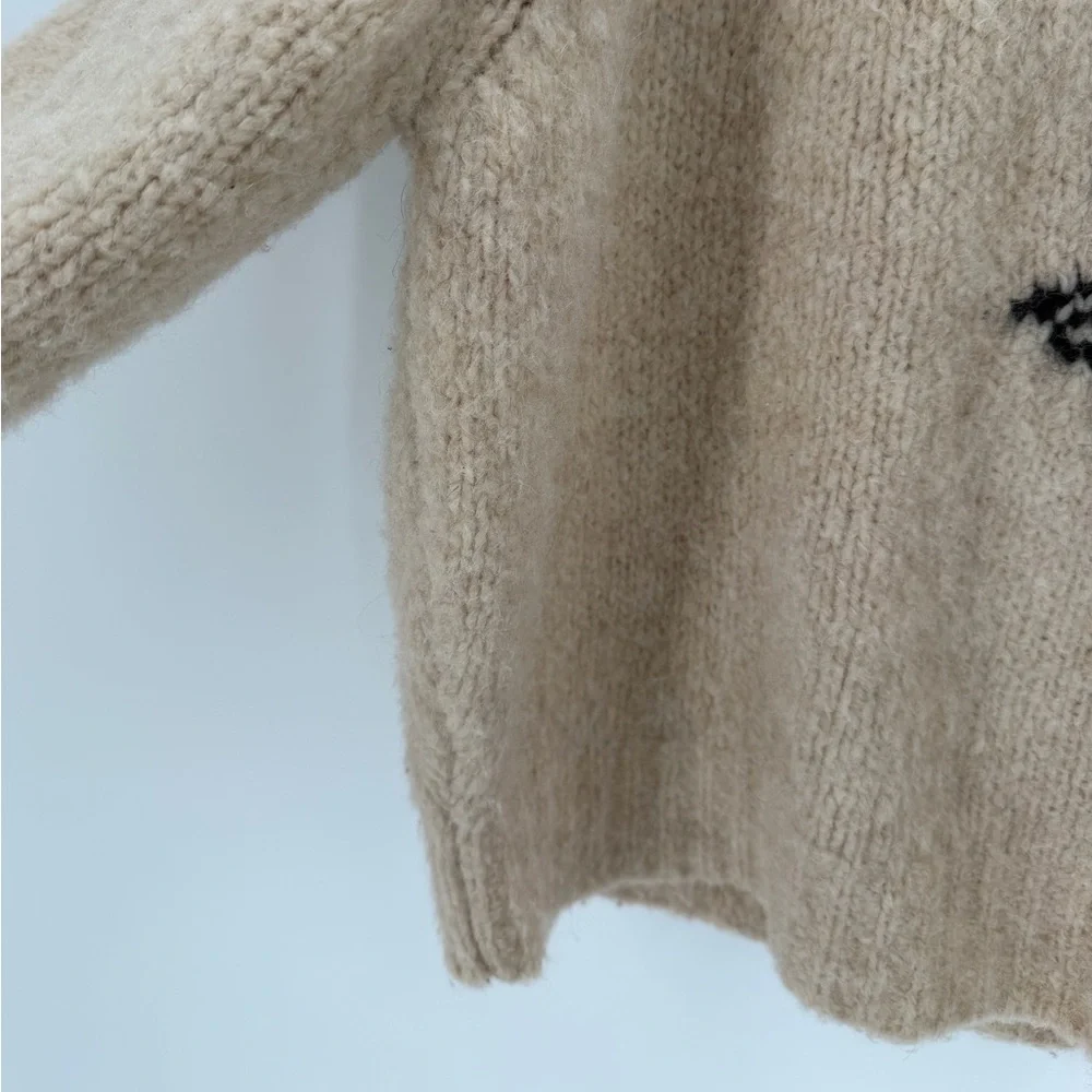 Paloma Wool Piero Face Intarsia Wool Alpaca Blend Knitted Boxy Sweater In Ecru - Picture 7 of 16